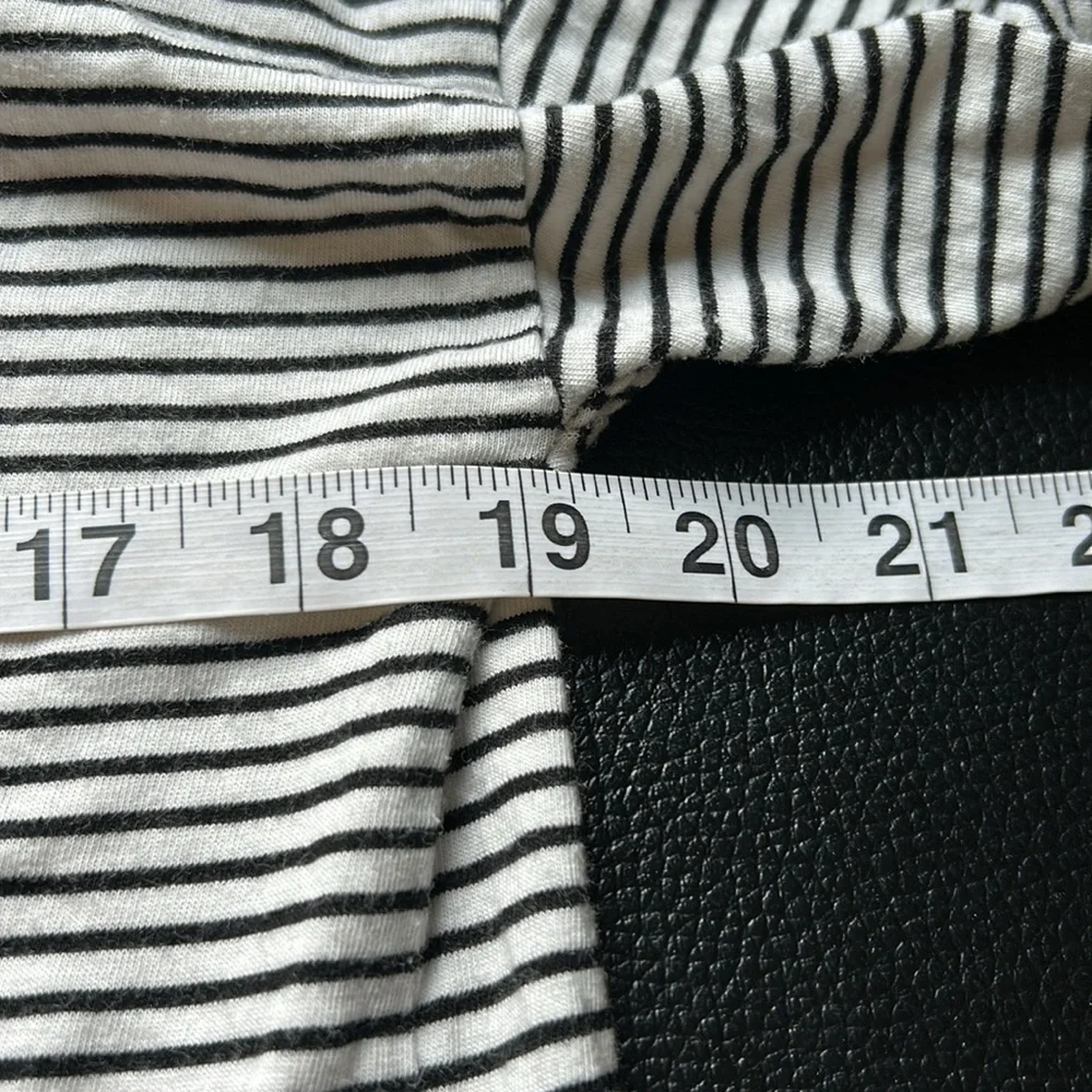 Marine Layer Merritt Crew Black White Stripe Long Sleeve Supima Cotton Sz S
